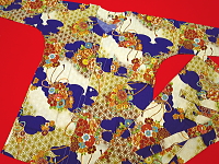 義若オリジナルの鯉口シャツ・ダボシャツ 雲どりに久寿玉・紫